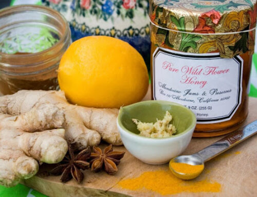 Lemon Ginger Tea Sweetened with Wildflower Honey